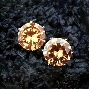 Champagne Sparkle Stud Earrings